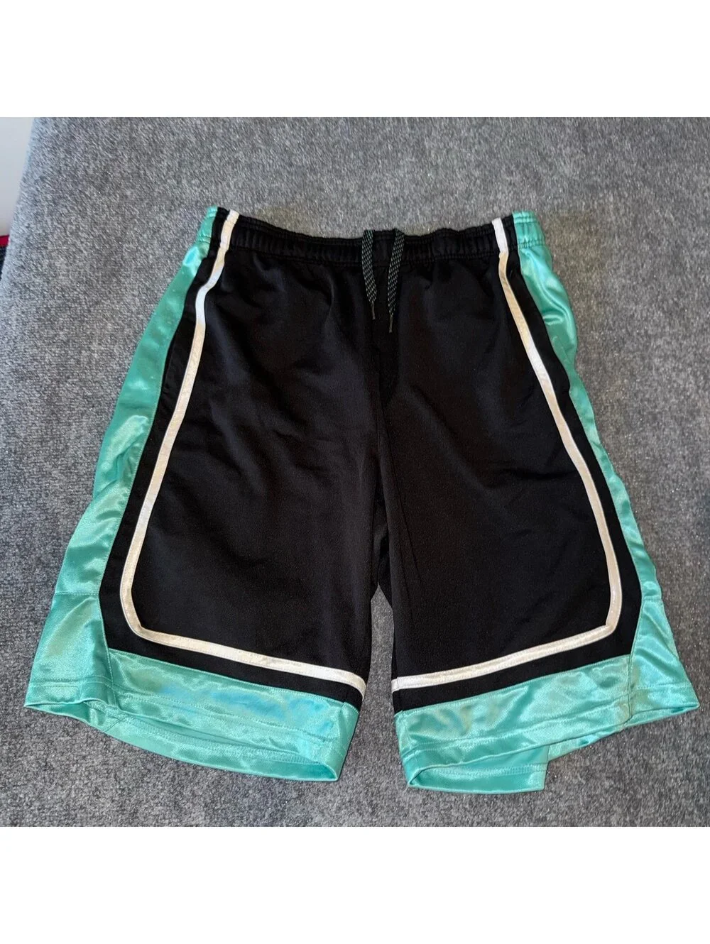 Reebok Teal Baggy Dazzle Hoop Shorts Mens MD Vtg y2k 90s Rare